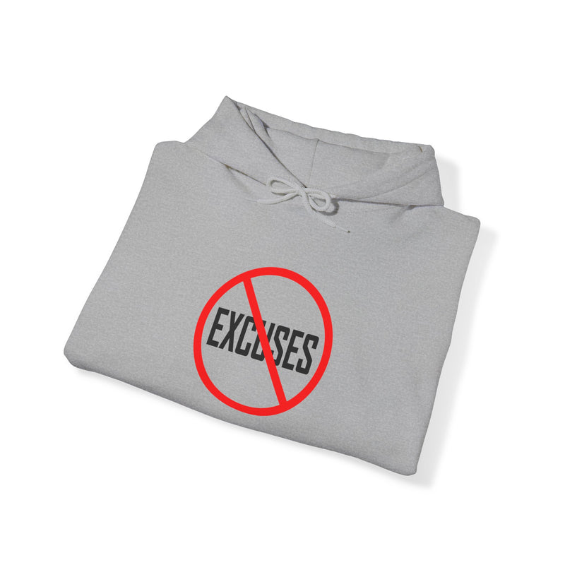 "No Excuses" Logo, Front Only Unisex Heavy Blend™ Hooded Sweatshirt