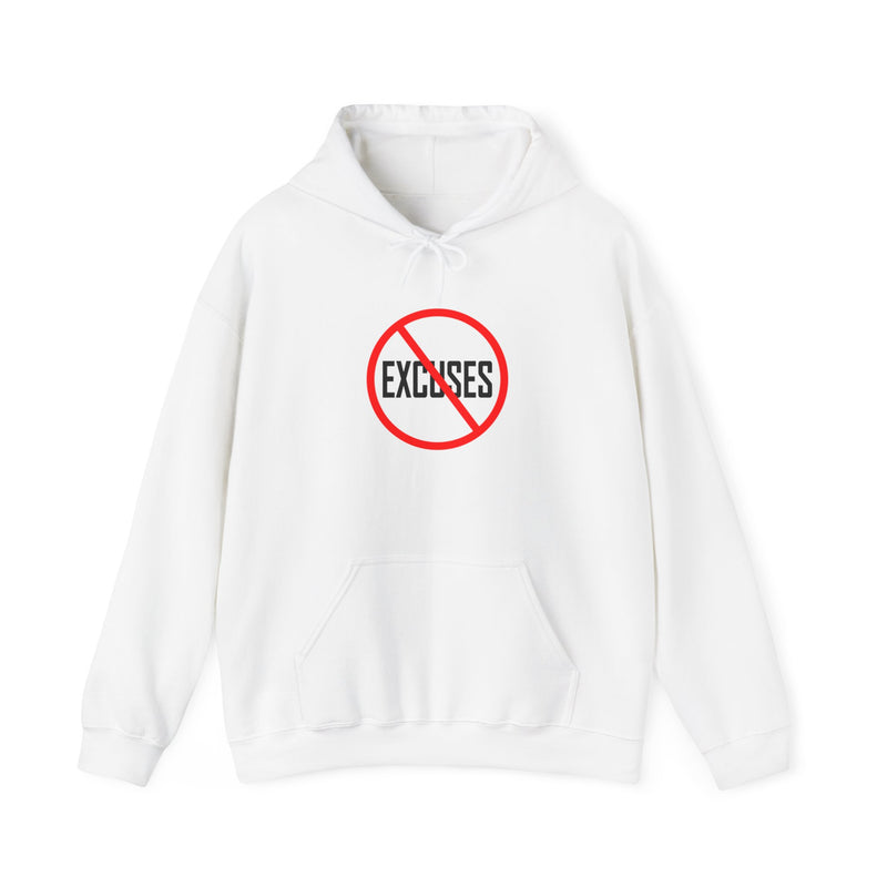 "No Excuses" Logo, Front Only Unisex Heavy Blend™ Hooded Sweatshirt